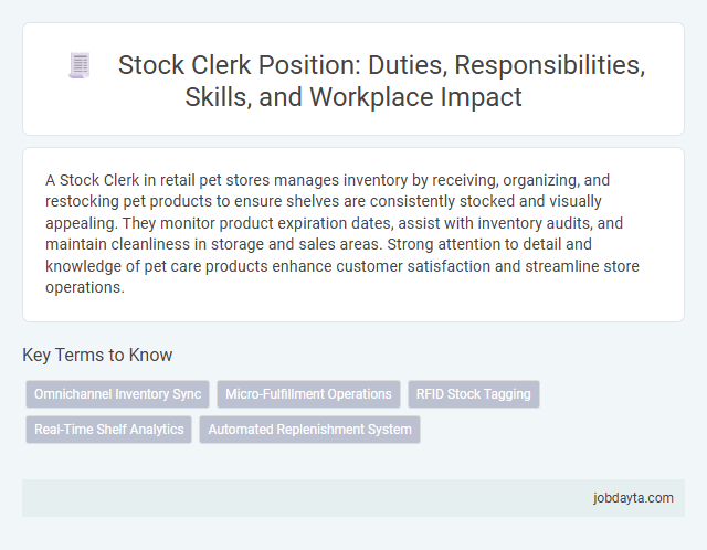 Stock Clerk Position: Duties, Responsibilities, Skills, and Workplace Impact