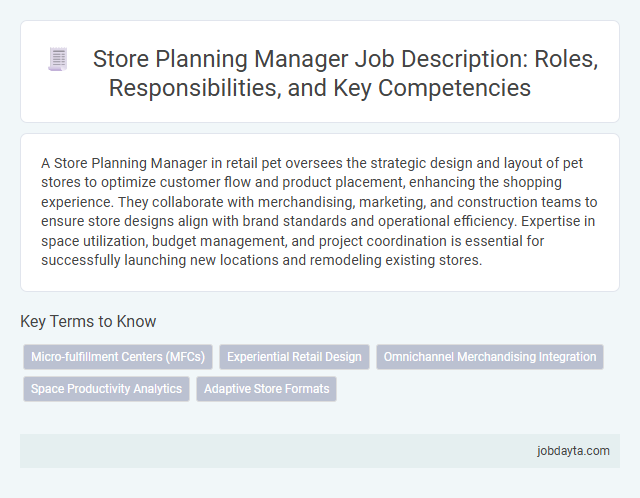 Store Planning Manager Job Description: Roles, Responsibilities, and Key Competencies