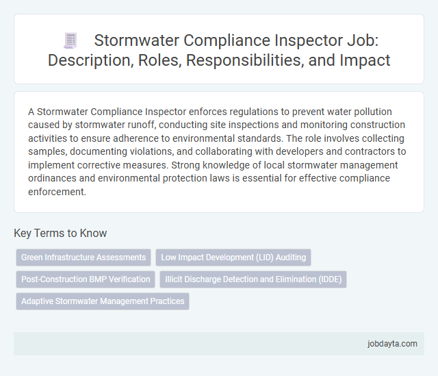 Stormwater Compliance Inspector Job: Description, Roles, Responsibilities, and Impact