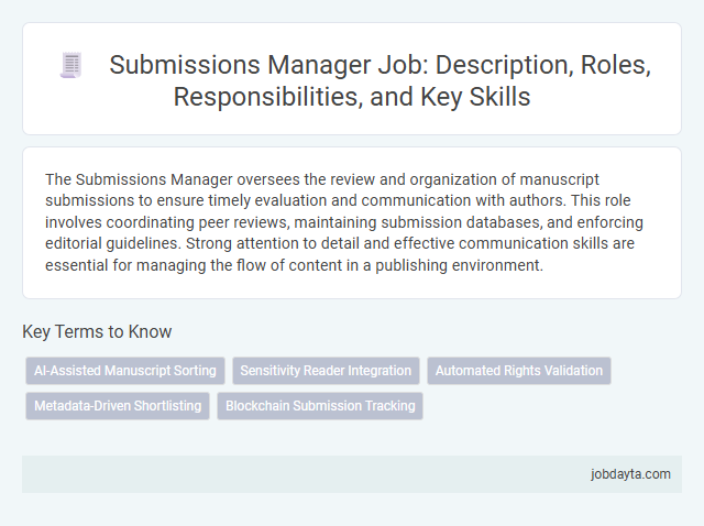 Submissions Manager Job: Description, Roles, Responsibilities, and Key Skills