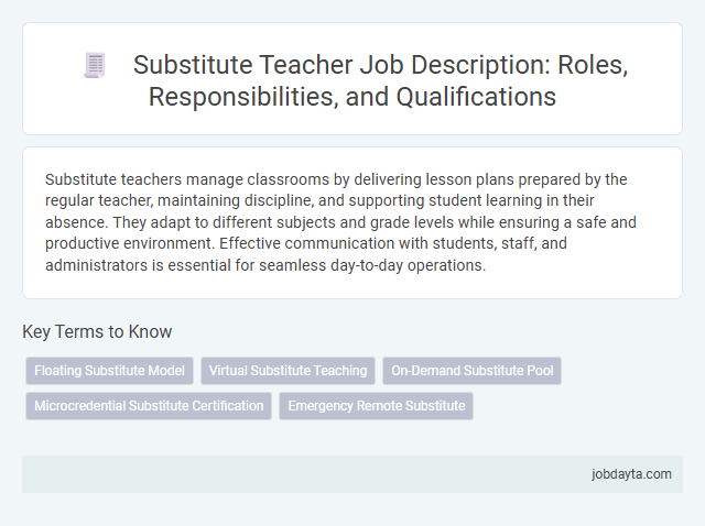 Substitute Teacher Job Description: Roles, Responsibilities, and Qualifications