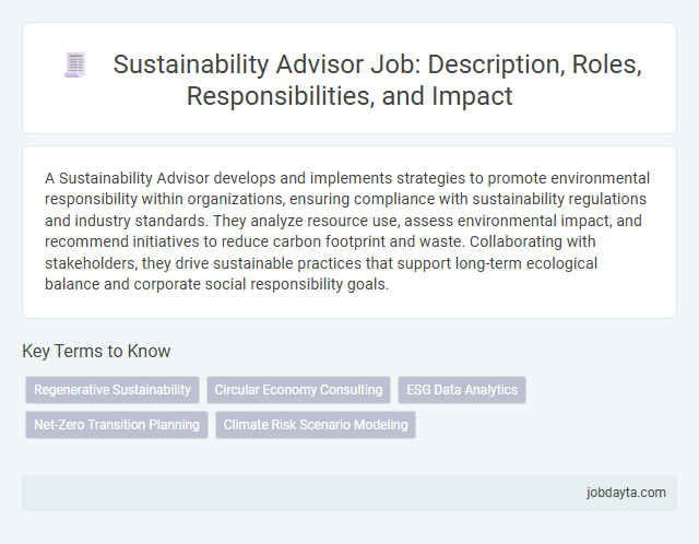 Sustainability Advisor Job: Description, Roles, Responsibilities, and Impact