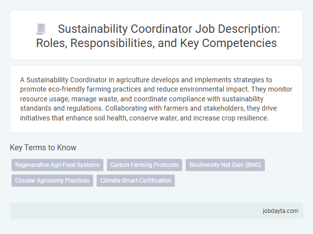 Sustainability Coordinator Job Description: Roles, Responsibilities, and Key Competencies