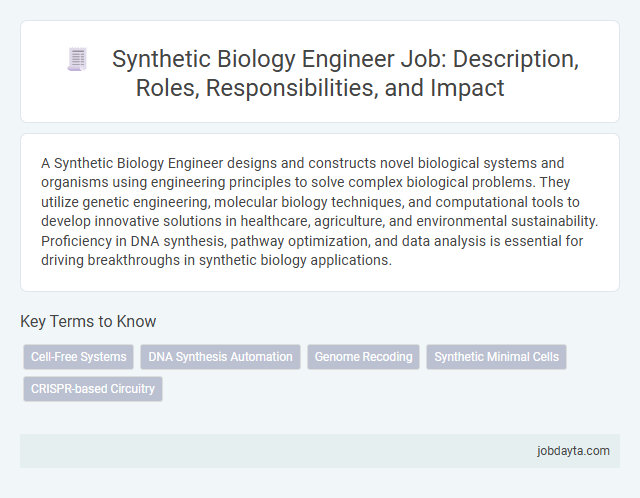 Synthetic Biology Engineer Job: Description, Roles, Responsibilities, and Impact