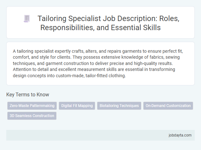 Tailoring Specialist Job Description: Roles, Responsibilities, and Essential Skills