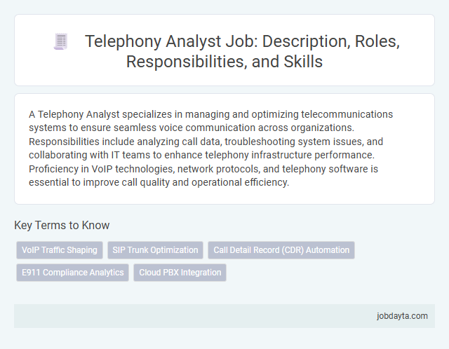 Telephony Analyst Job: Description, Roles, Responsibilities, and Skills