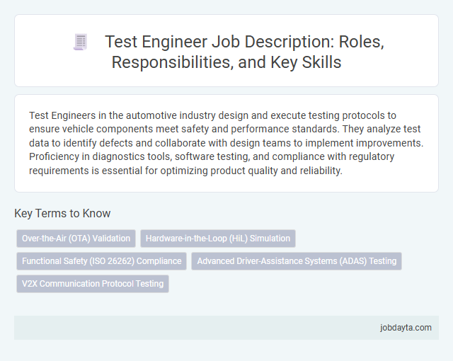 Test Engineer Job Description: Roles, Responsibilities, and Key Skills