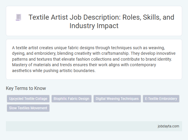 Textile Artist Job Description: Roles, Skills, and Industry Impact