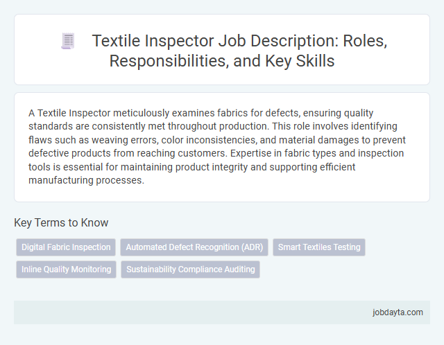 Textile Inspector Job Description: Roles, Responsibilities, and Key Skills