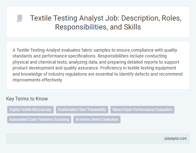 Textile Testing Analyst Job: Description, Roles, Responsibilities, and Skills