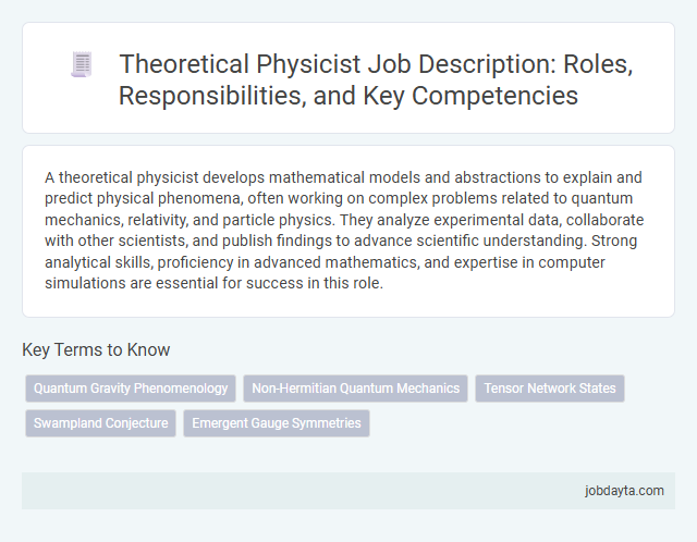 Theoretical Physicist Job Description: Roles, Responsibilities, and Key Competencies