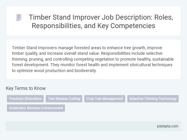 Timber Stand Improver Job Description: Roles, Responsibilities, and Key Competencies