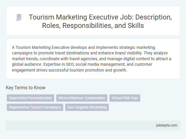Tourism Marketing Executive Job: Description, Roles, Responsibilities, and Skills