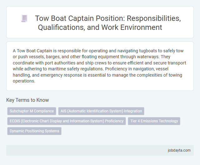 Tow Boat Captain Position: Responsibilities, Qualifications, and Work Environment