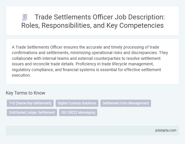 Trade Settlements Officer Job Description: Roles, Responsibilities, and Key Competencies