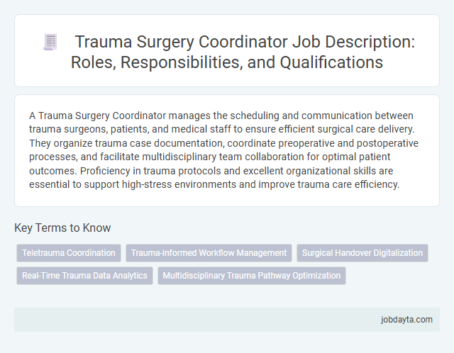 Trauma Surgery Coordinator Job Description: Roles, Responsibilities, and Qualifications