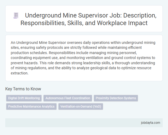 Underground Mine Supervisor Job: Description, Responsibilities, Skills, and Workplace Impact