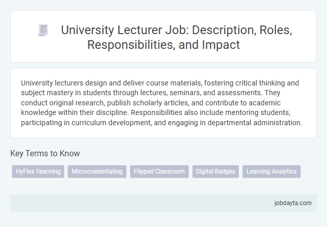 University Lecturer Job: Description, Roles, Responsibilities, and Impact