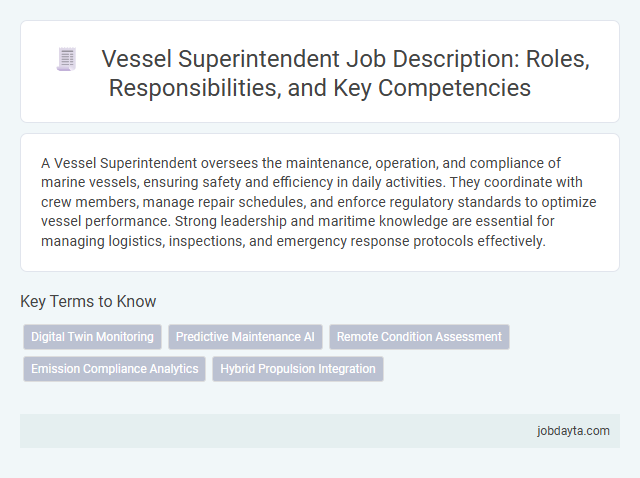 Vessel Superintendent Job Description: Roles, Responsibilities, and Key Competencies