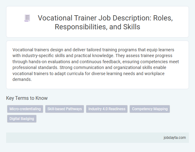 Vocational Trainer Job Description: Roles, Responsibilities, and Skills