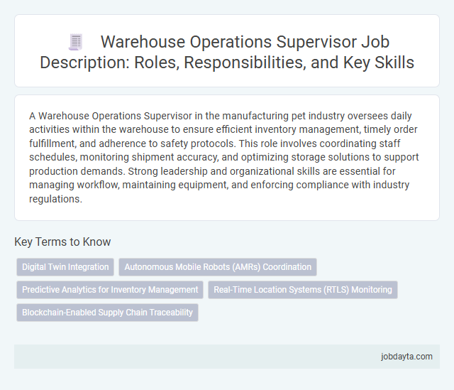 Warehouse Operations Supervisor Job Description: Roles, Responsibilities, and Key Skills