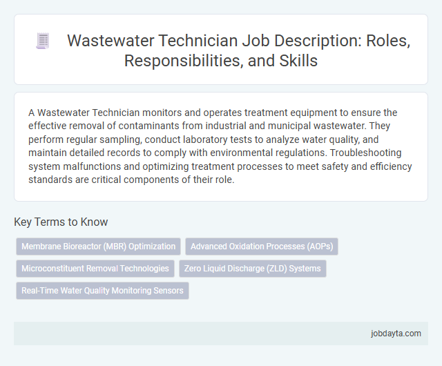 Wastewater Technician Job Description: Roles, Responsibilities, and Skills