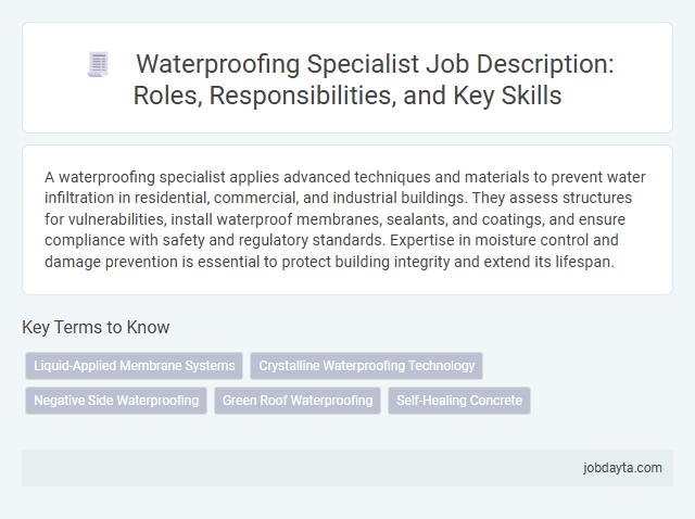 Waterproofing Specialist Job Description: Roles, Responsibilities, and Key Skills