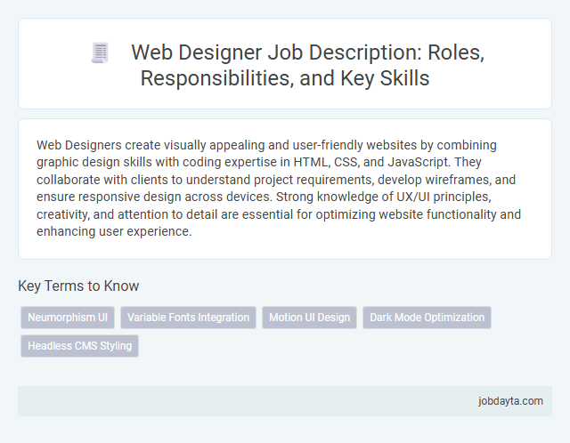 Web Designer Job Description: Roles, Responsibilities, and Key Skills