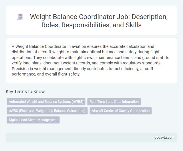 Weight Balance Coordinator Job: Description, Roles, Responsibilities, and Skills