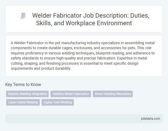 Welder Fabricator Job Description: Duties, Skills, and Workplace Environment