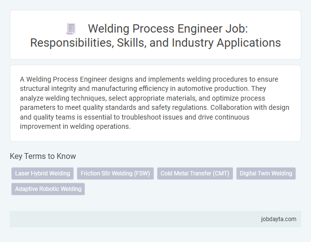 Welding Process Engineer Job: Responsibilities, Skills, and Industry Applications