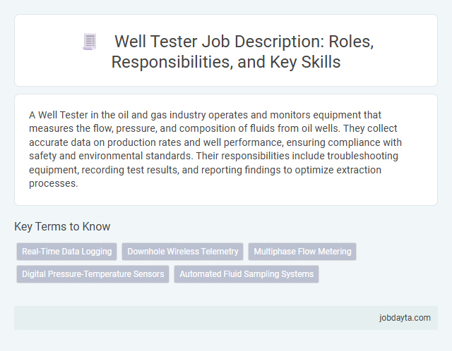 Well Tester Job Description: Roles, Responsibilities, and Key Skills