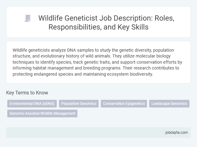 Wildlife Geneticist Job Description: Roles, Responsibilities, and Key Skills
