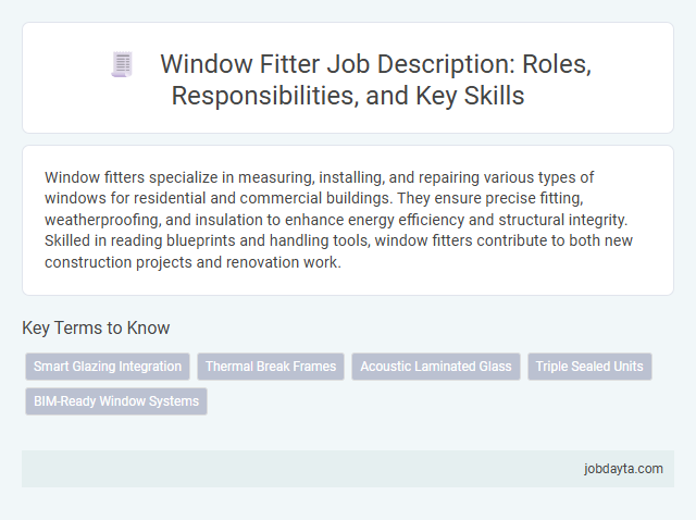 Window Fitter Job Description: Roles, Responsibilities, and Key Skills