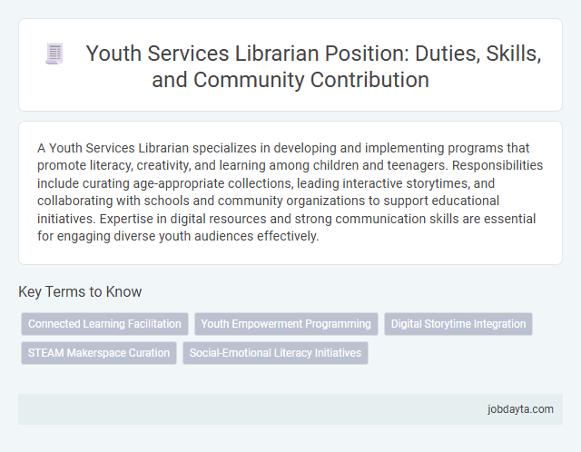 Youth Services Librarian Position: Duties, Skills, and Community Contribution