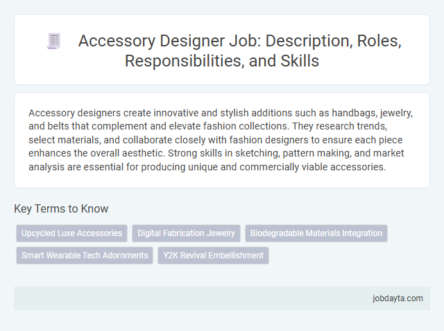 Accessory Designer Job: Description, Roles, Responsibilities, and Skills