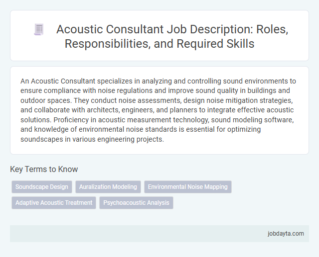 Acoustic Consultant Job Description: Roles, Responsibilities, and Required Skills