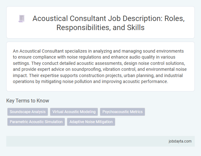 Acoustical Consultant Job Description: Roles, Responsibilities, and Skills