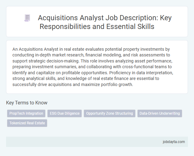 Acquisitions Analyst Job Description: Key Responsibilities and Essential Skills
