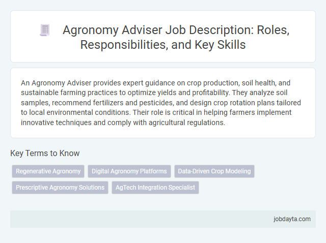 Agronomy Adviser Job Description: Roles, Responsibilities, and Key Skills
