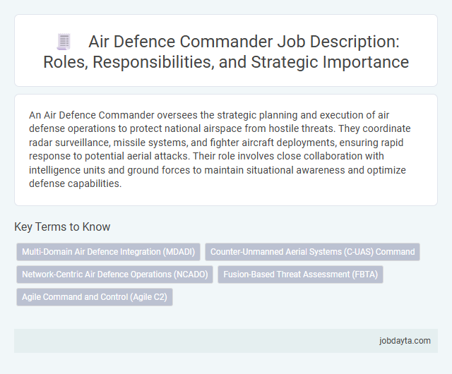 Air Defence Commander Job Description: Roles, Responsibilities, and Strategic Importance