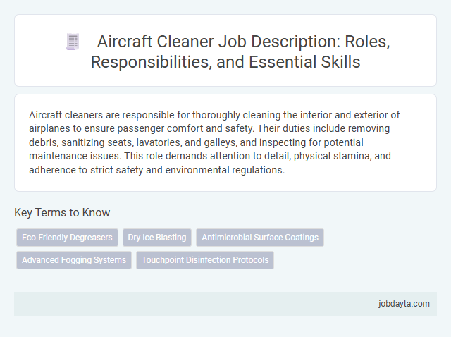 Aircraft Cleaner Job Description: Roles, Responsibilities, and Essential Skills