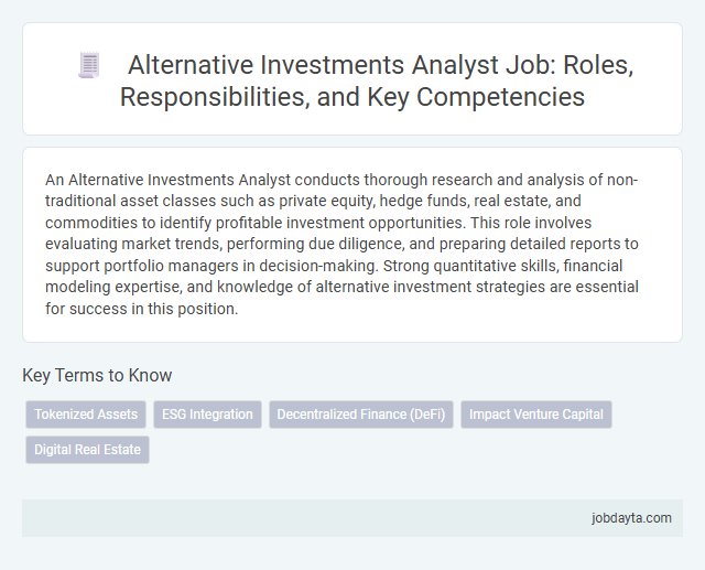 Alternative Investments Analyst Job: Roles, Responsibilities, and Key Competencies