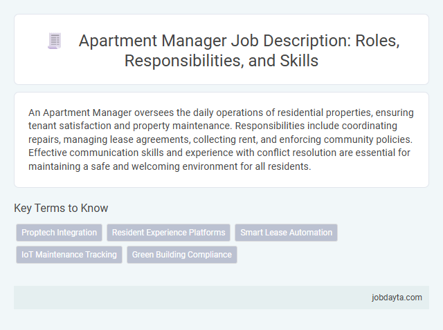 Apartment Manager Job Description: Roles, Responsibilities, and Skills