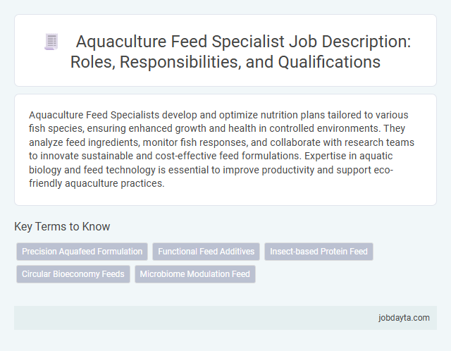 Aquaculture Feed Specialist Job Description: Roles, Responsibilities, and Qualifications