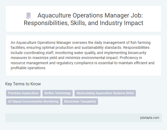 Aquaculture Operations Manager Job: Responsibilities, Skills, and Industry Impact