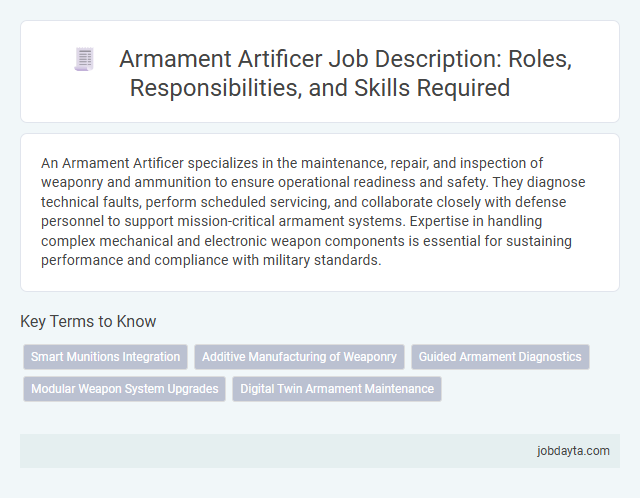 Armament Artificer Job Description: Roles, Responsibilities, and Skills Required