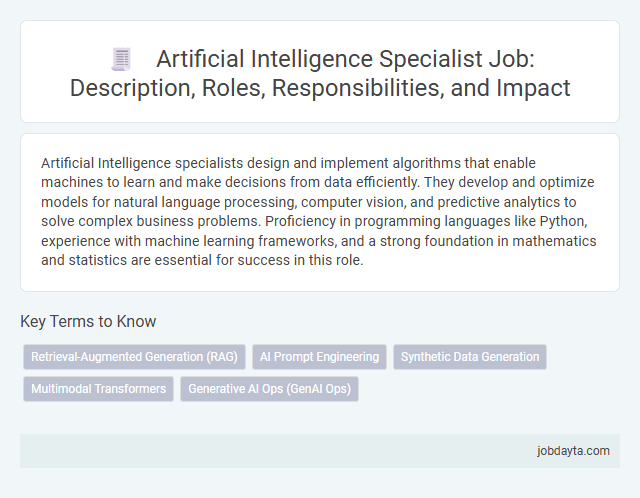 Artificial Intelligence Specialist Job: Description, Roles, Responsibilities, and Impact