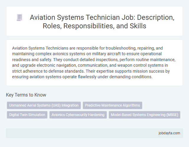Aviation Systems Technician Job: Description, Roles, Responsibilities, and Skills