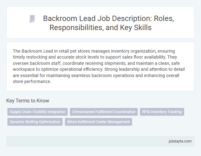 Backroom Lead Job Description: Roles, Responsibilities, and Key Skills